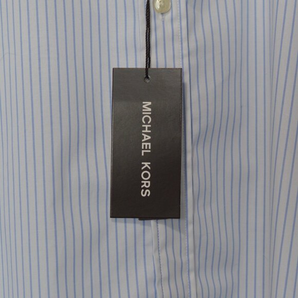 Mens Michael Kors White with Blue Trim Stretch Dress Shirt Size XXL - Picture 5 of 6